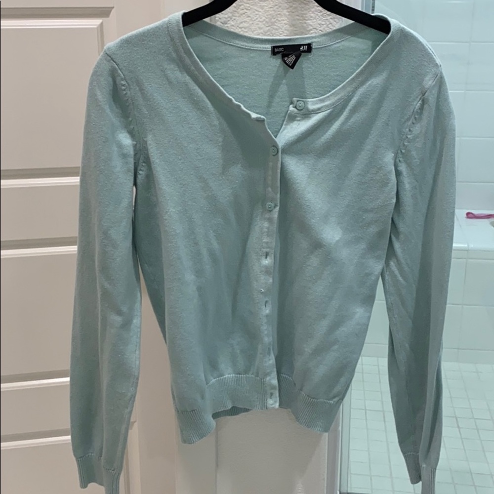 H&M mint green cardigan